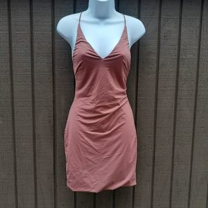 LF Seek the Label Lace Up Mini Dress Blush Med NWT